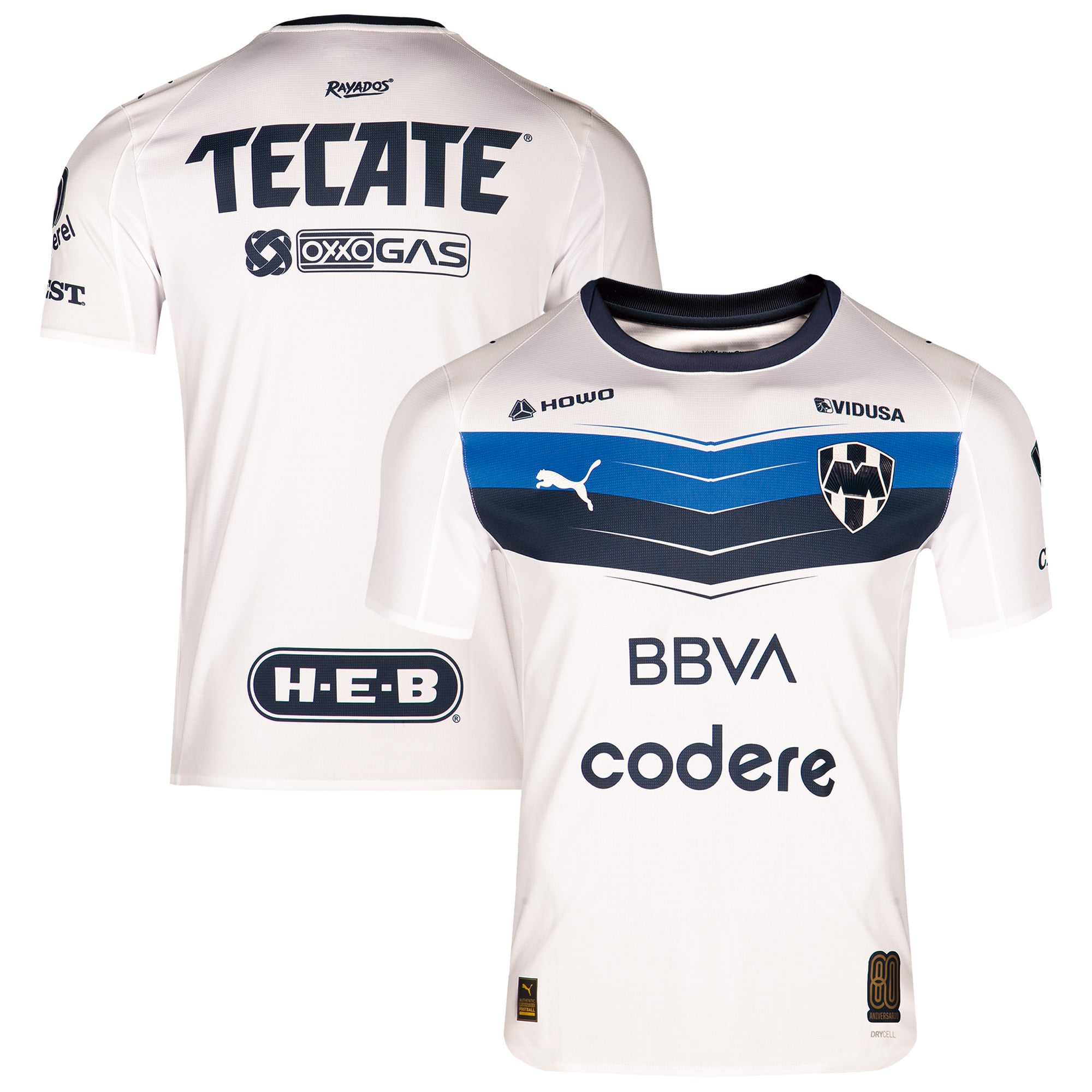 Men's Puma White CF Monterrey 2025/26 Away Replica Jersey