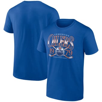 Men's Royal Edmonton Oilers Retro Cross Sticks T-Shirt