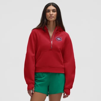 Women's lululemon College Crimson Montreal Canadiens Scuba Oversized Half-Zip Hoodie