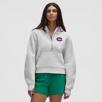 Women's lululemon Heathered Core Ultra Light Grey Montreal Canadiens Scuba Oversized Half-Zip Hoodie