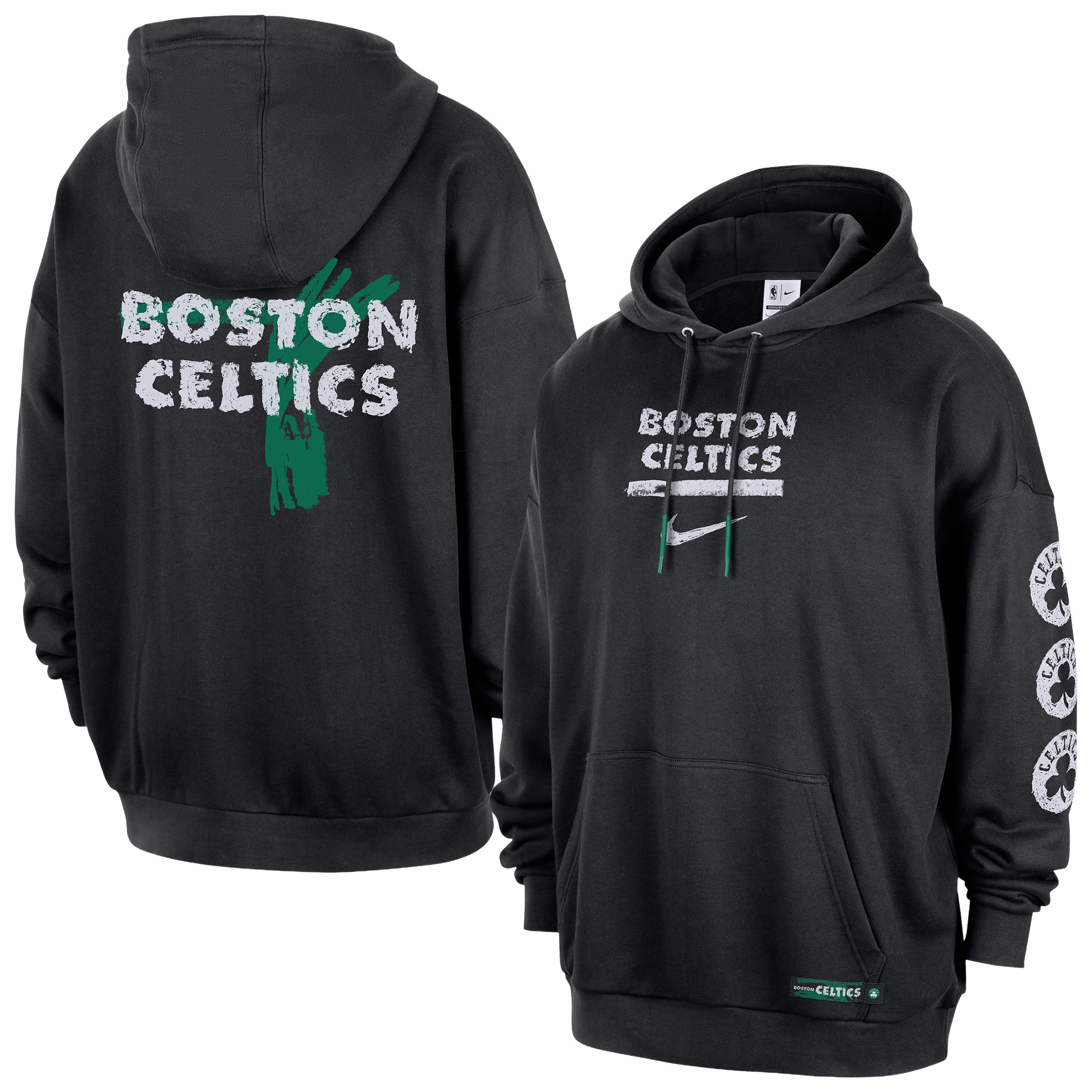 Men's Nike Black Boston Celtics Courtside Club Premium Hoodie