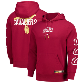 Men's Nike Wine Cleveland Cavaliers Courtside Club Premium Hoodie