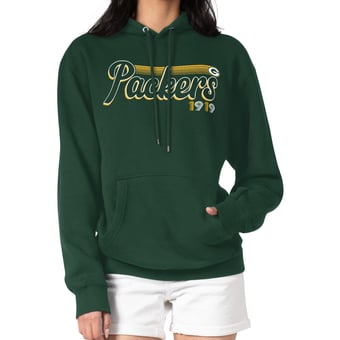 Women's Starter Green Green Bay Packers Groovy Script Pullover Hoodie