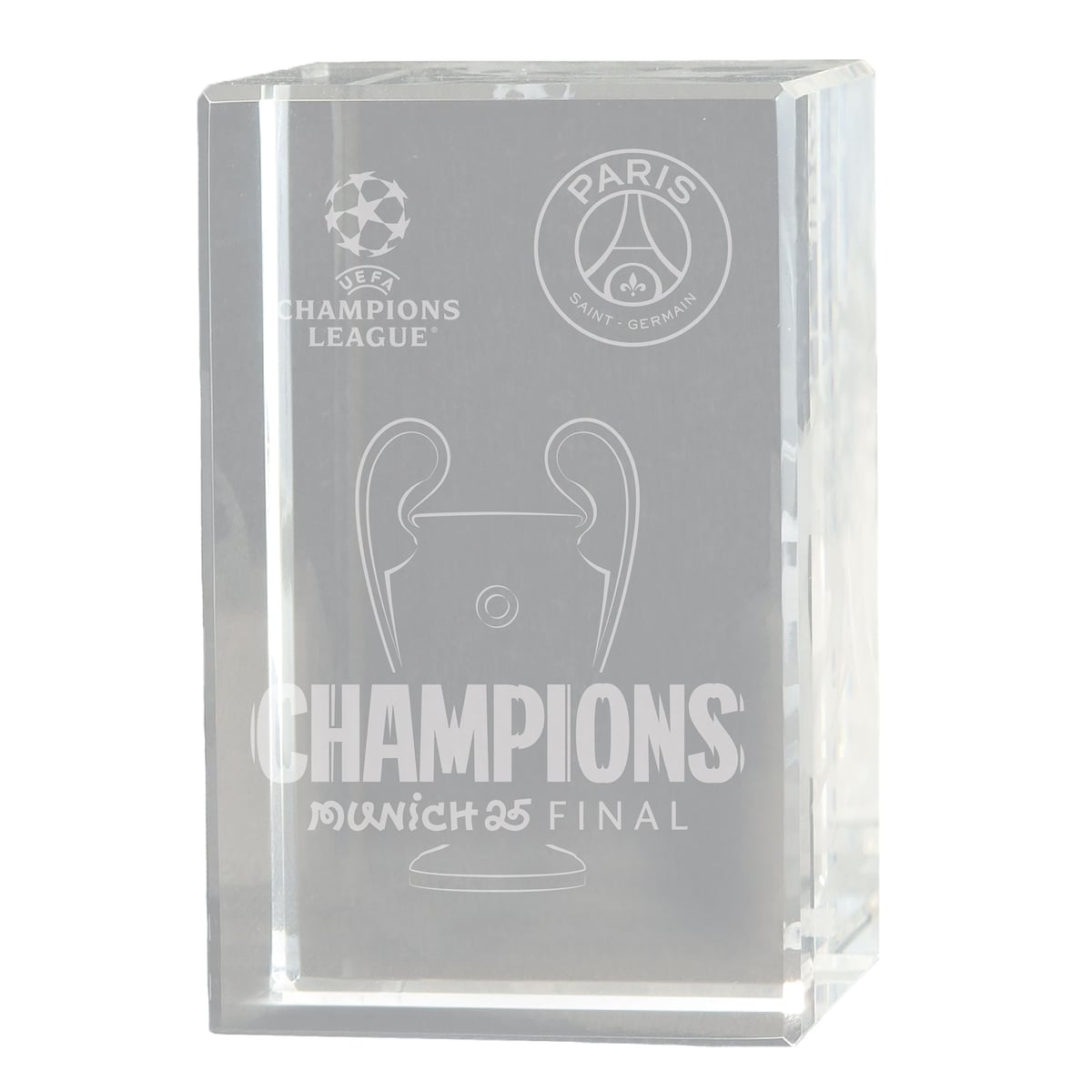 Bloc de cristal PSG Champions d'Europe 2025