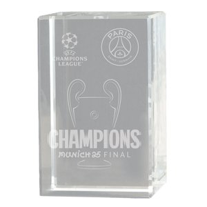 Bloc de cristal PSG Champions d'Europe 2025, vue 1