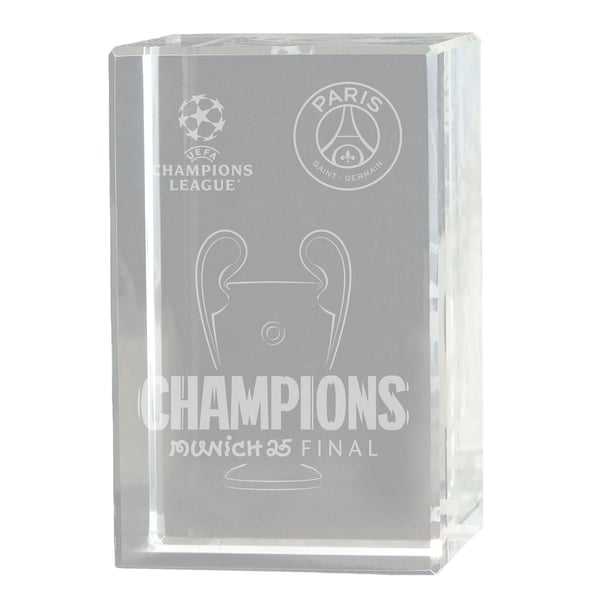 Bloc de cristal PSG Champions d'Europe 2025