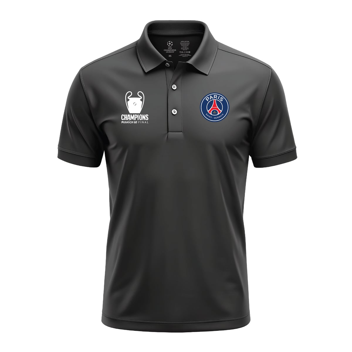Polo PSG Champions d'Europe 2025 - Noir