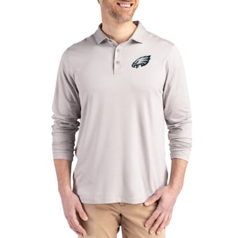 Men's Cutter & Buck Gray Philadelphia Eagles Coastline Epic Comfort Eco Recycled Polo