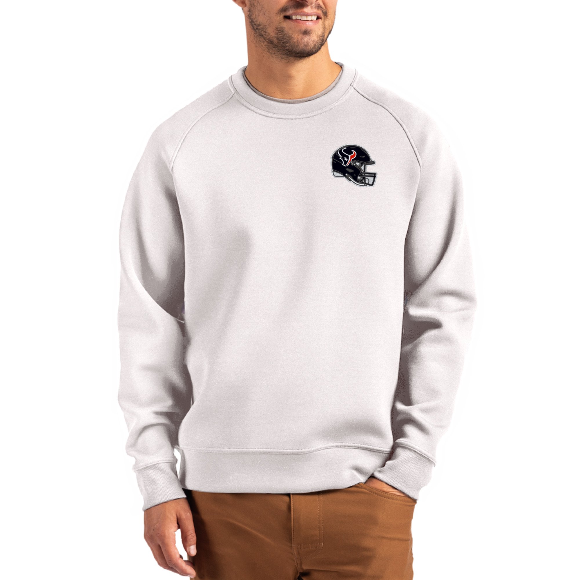 Men’s Cutter & Buck Gray Houston Texans Helmet Roam Recycled Raglan Pullover Sweatshirt Men’s Cutter & Buck Gray Houston Texans Helmet Roam Recycled Raglan Pullover Sweatshirt