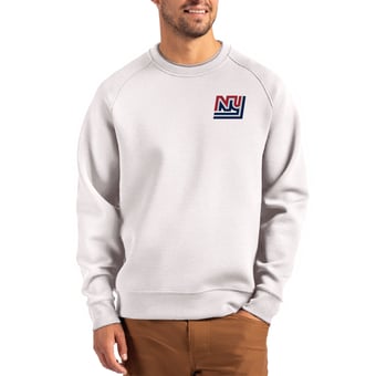 Men's Cutter & Buck Gray New York Giants Throwback Roam Recycled Raglan Pullover Sweatshirt