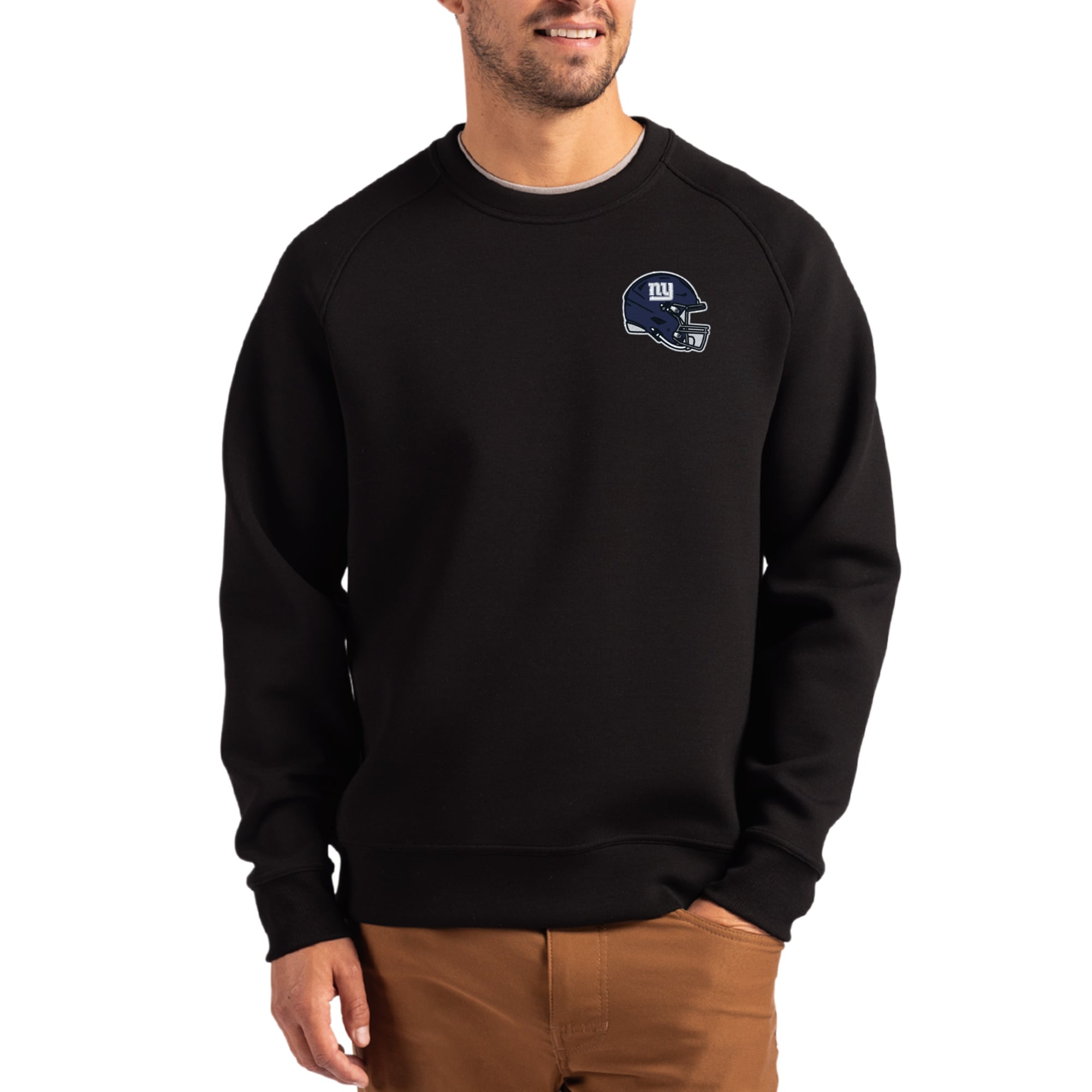 Men’s Cutter & Buck Black New York Giants Helmet Roam Recycled Raglan Pullover Sweatshirt Men’s Cutter & Buck Black New York Giants Helmet Roam Recycled Raglan Pullover Sweatshirt