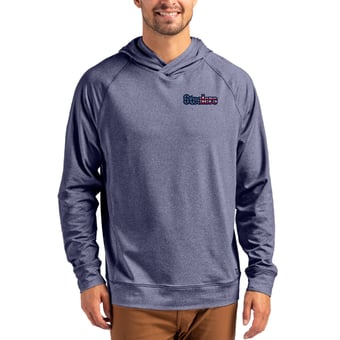 Men's Cutter & Buck Heather Navy Pittsburgh Steelers Adapt Americana Knit Recycled Raglan Pullover Hoodie