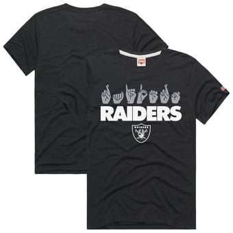 Unisex Homage  Black Las Vegas Raiders NFL ASL Collection by Love Sign Tri-Blend T-Shirt