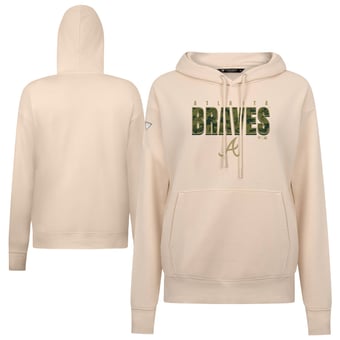 Women's Levelwear Khaki Atlanta Braves Adorn Protect W Pullover Hoodie