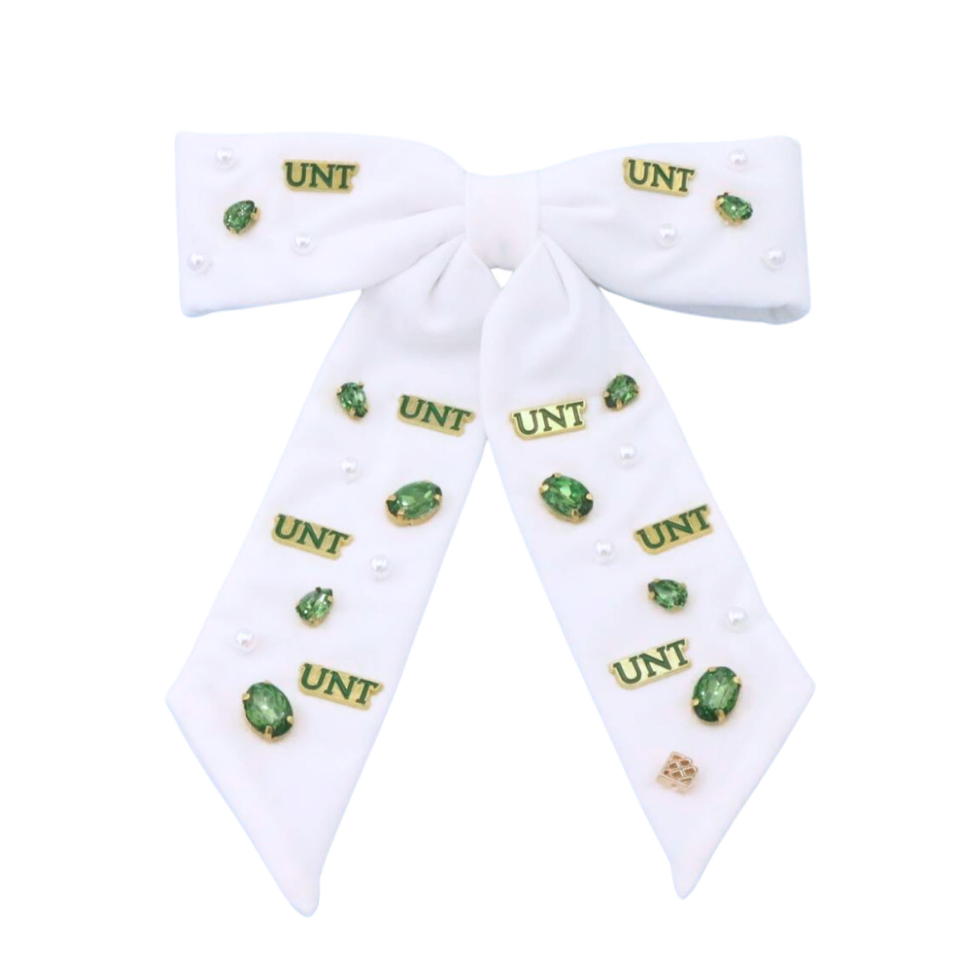 Brianna Cannon North Texas Mean Green Bow Barrette