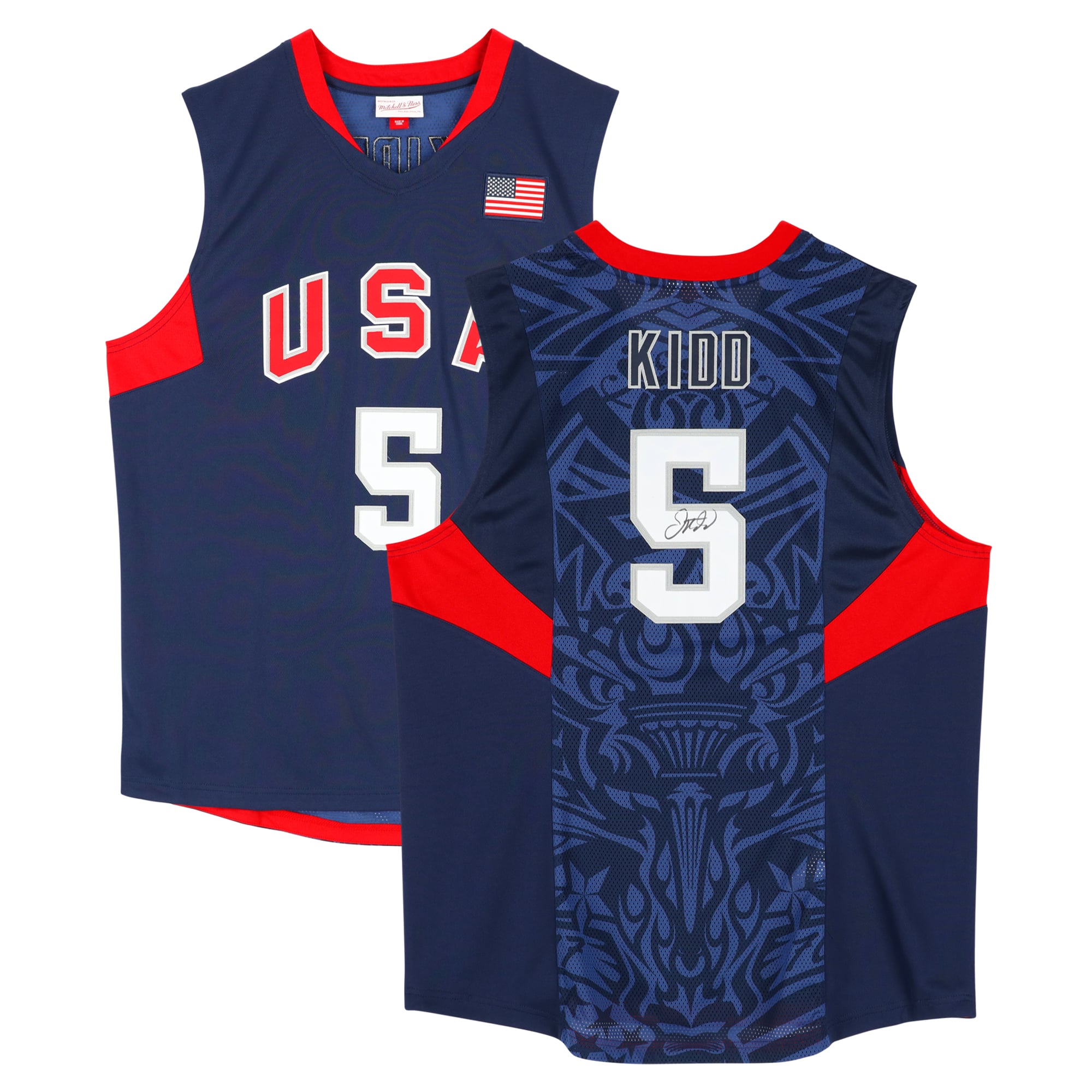 Jason Kidd USA Basketball Autographed Navy Mitchell & Ness 2008 Authentic Jersey