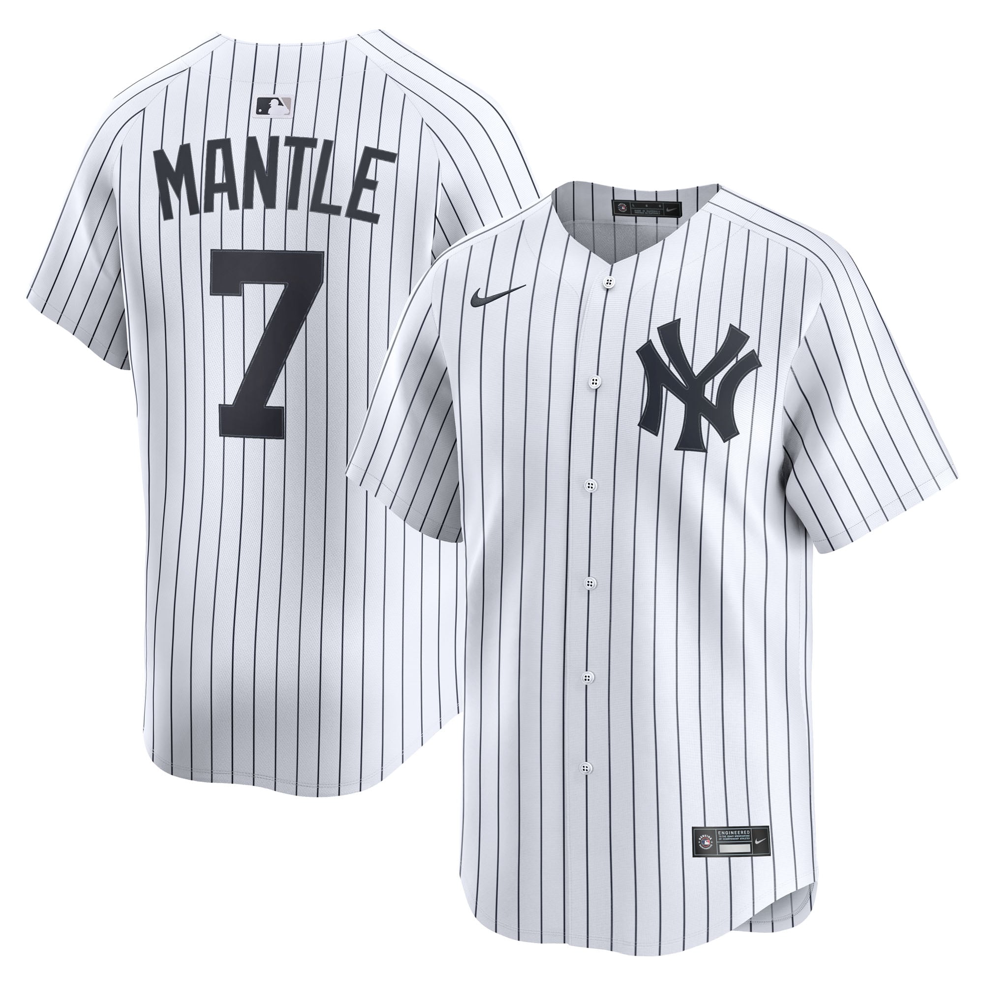 Men's Nike Mickey Mantle White New York Yankees Home Limited Player Jersey