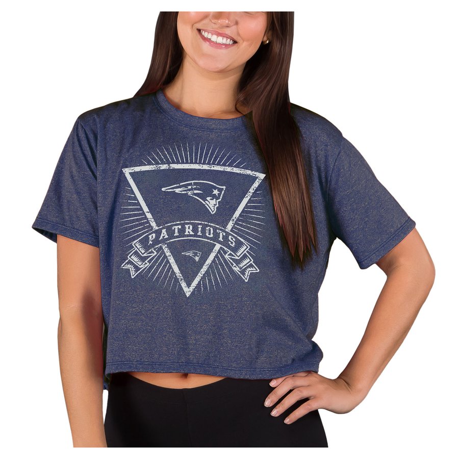 Women's Concepts Sport Navy New England Patriots Quest Knit Crop Top