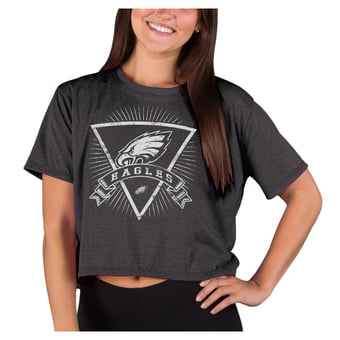 Women's Concepts Sport  Charcoal Philadelphia Eagles Quest Knit Crop Top