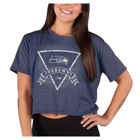 Women's Concepts Sport College Navy Seattle Seahawks Quest Knit Crop Top