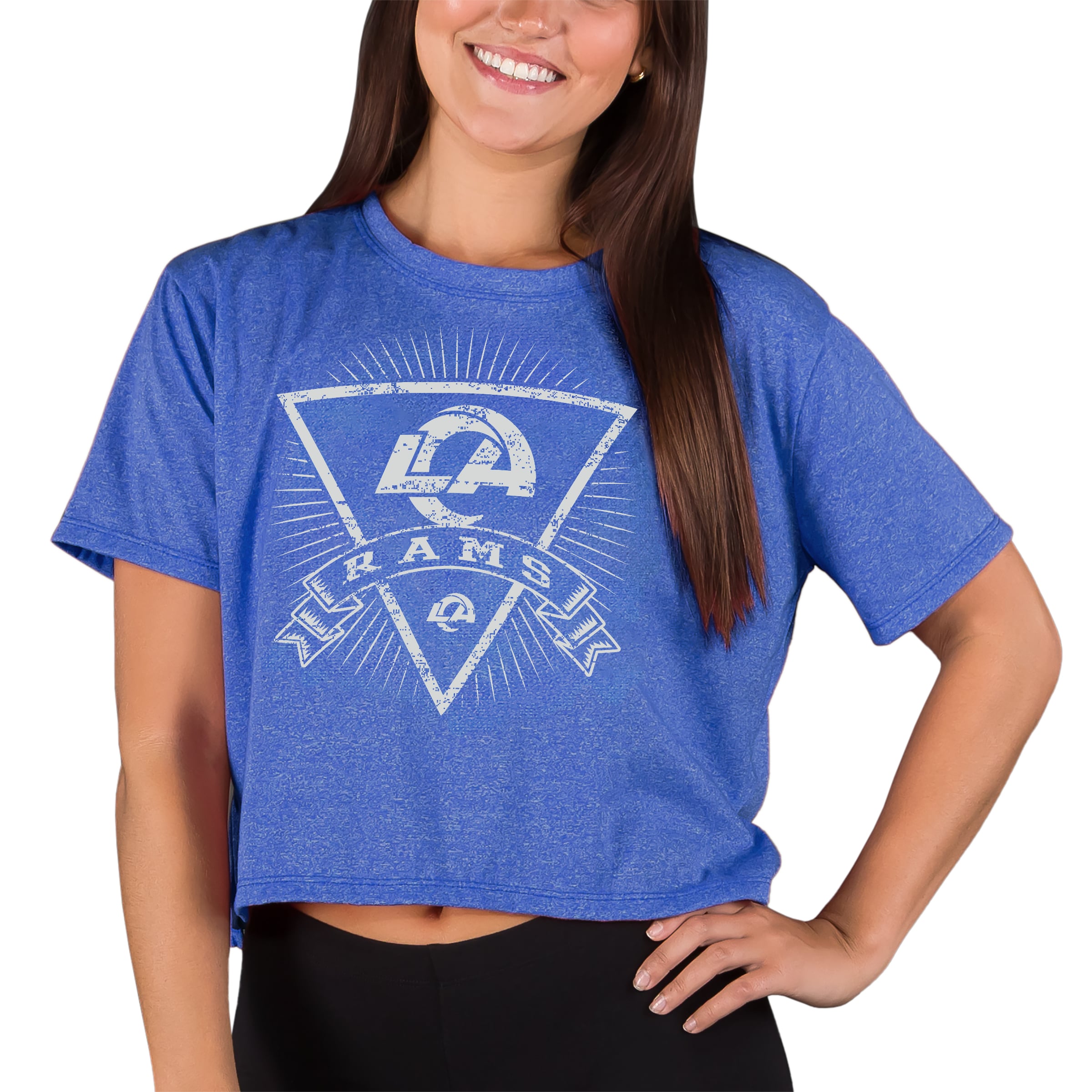 Women's Concepts Sport Royal Los Angeles Rams Quest Knit Crop Top