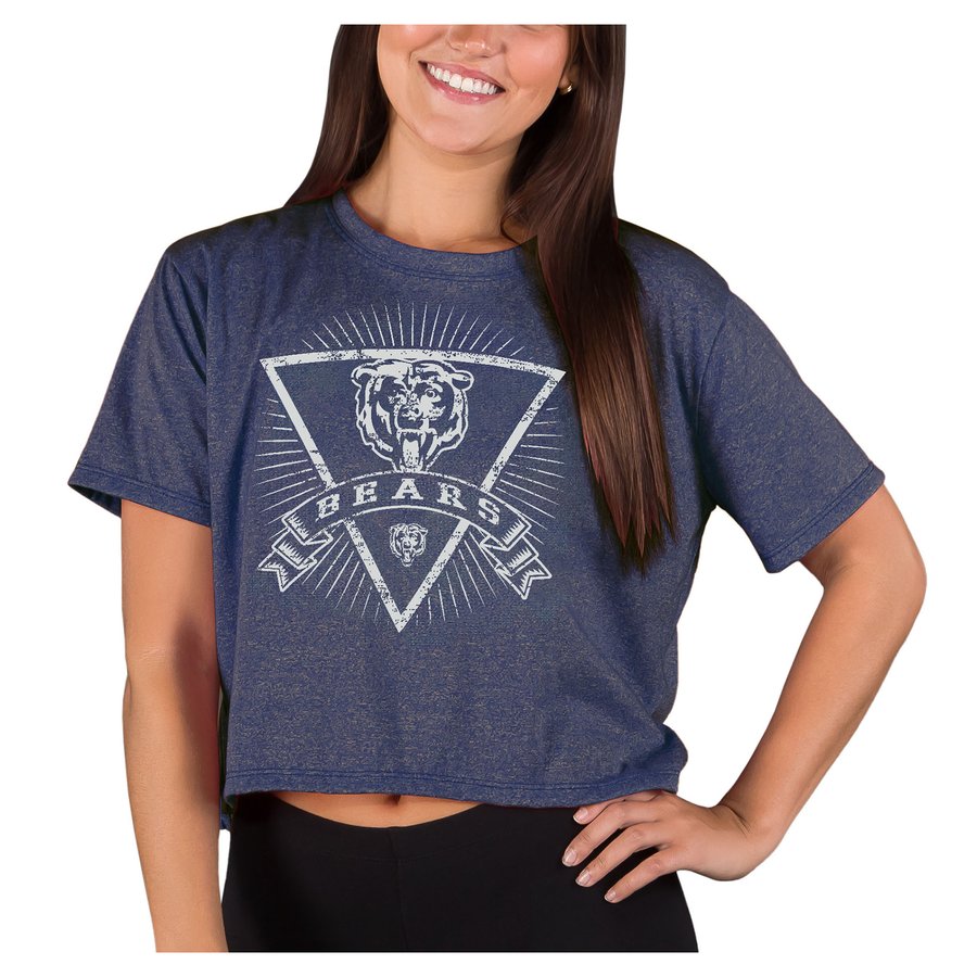 Women's Concepts Sport Navy Chicago Bears Quest Knit Crop Top