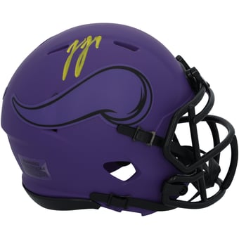 J.J. McCarthy Minnesota Vikings Autographed Riddell Rave Speed Mini Helmet