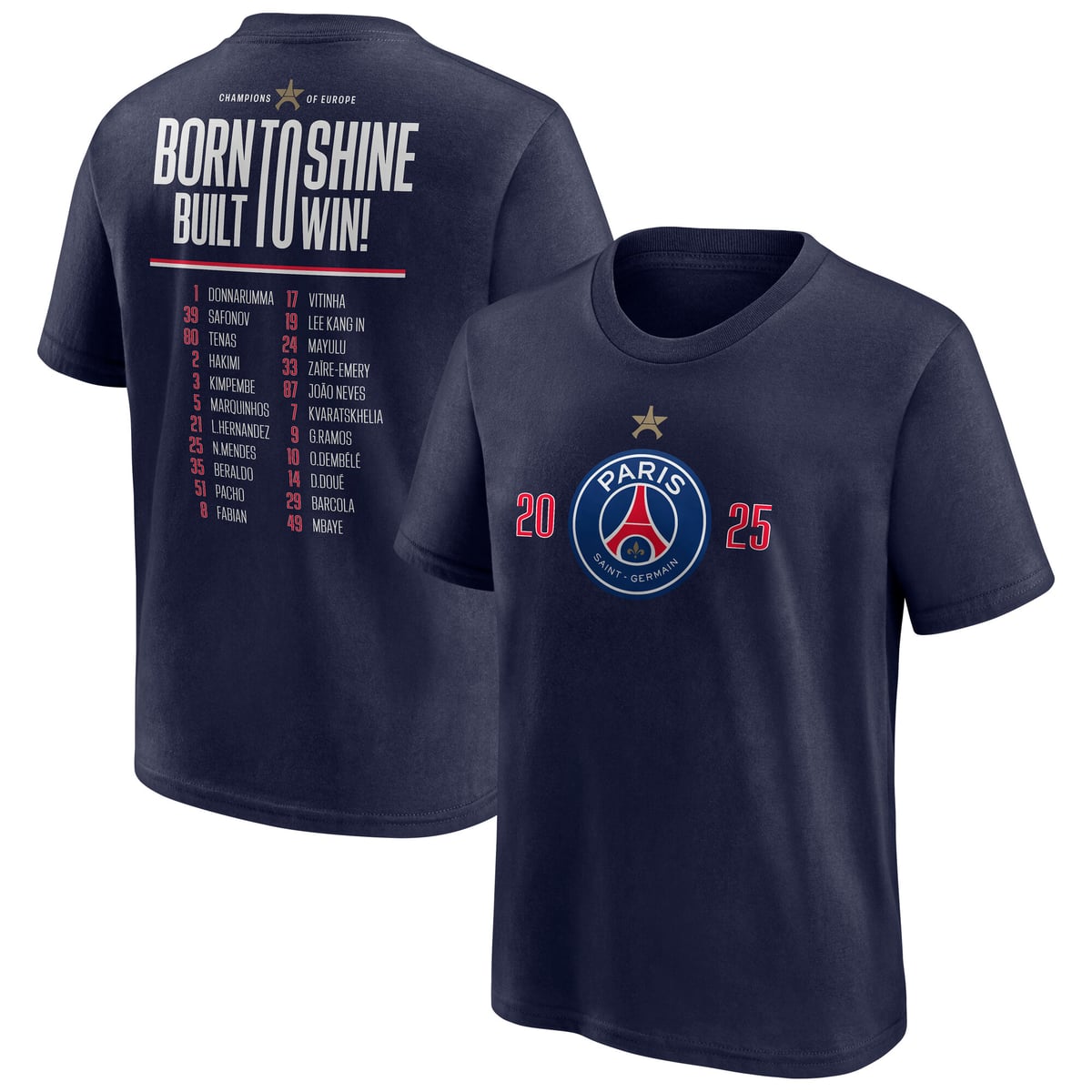 T-Shirt PSG Champions d'Europe Roster - Blue - Enfant