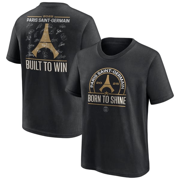 T-Shirt PSG Champions d'Europe Signature Roster - Noir - Enfant