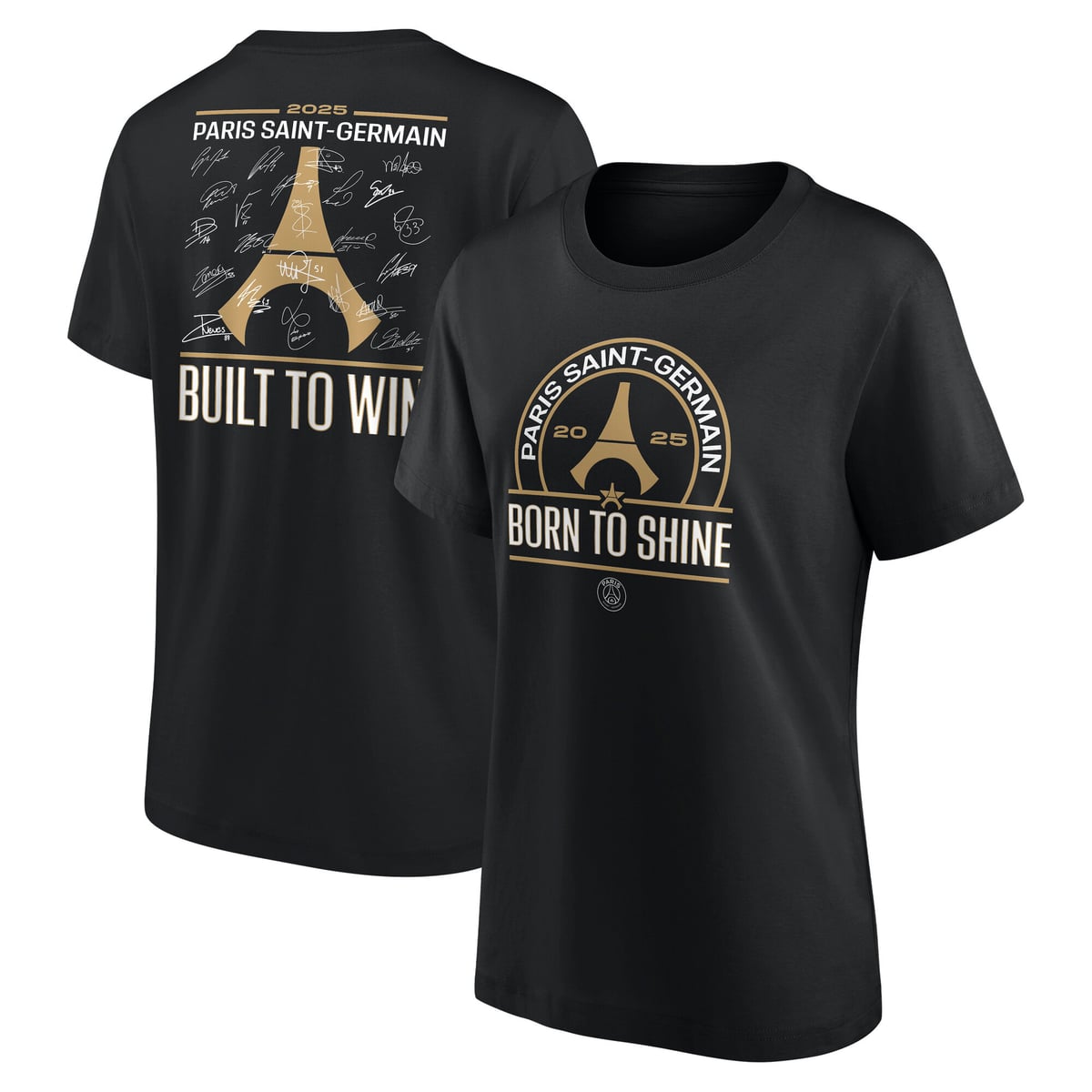 T-Shirt PSG Champions d'Europe Signature Roster - Noir - Femme