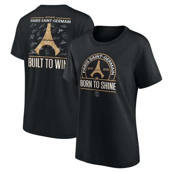 T-Shirt PSG Champions d'Europe Signature Roster - Noir - Femme
