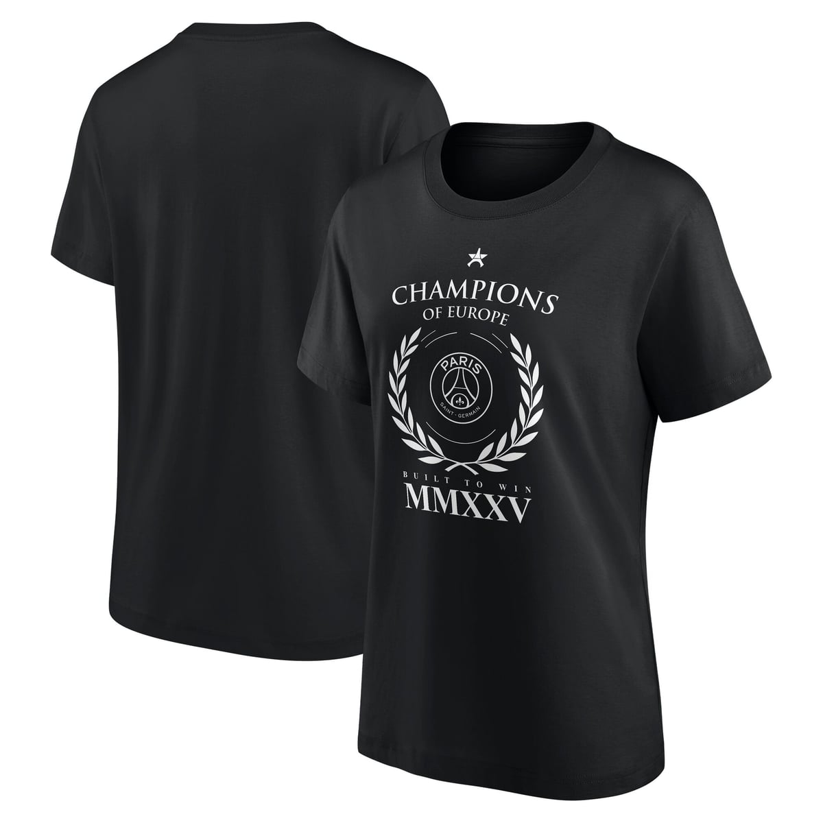 T-Shirt PSG Champions d'Europe Numerals - Noir - Femme