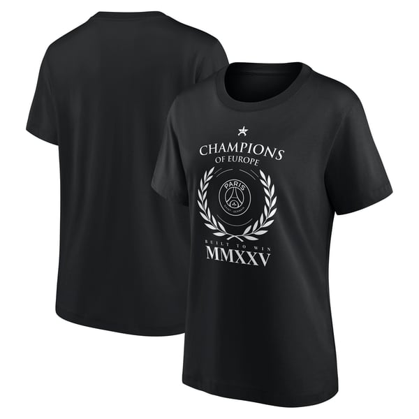 T-Shirt PSG Champions d'Europe Numerals - Noir - Femme