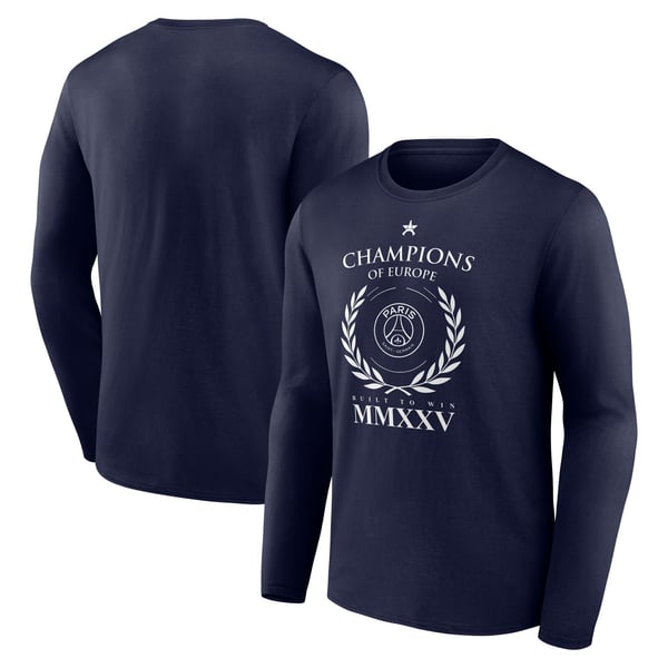 T-Shirt manches longues PSG Champions d'Europe Numerals - Bleu - Femme