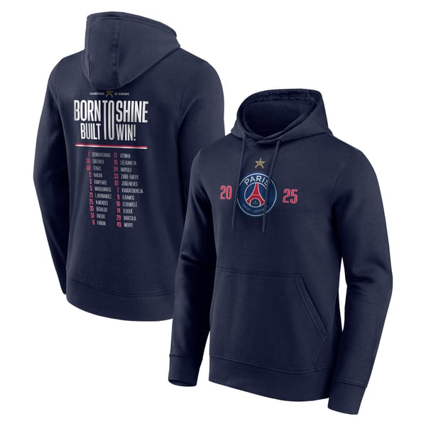 Sweat capuche PSG European Champions Roster - Bleu - Homme
