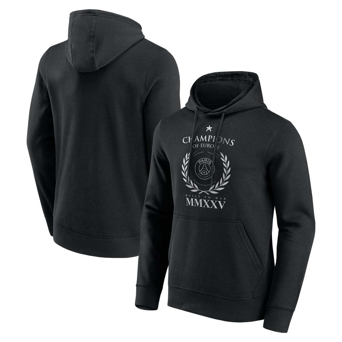 Sweat capuche PSG European Champions Numerals - Noir - Homme