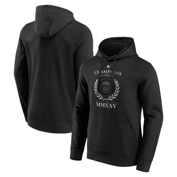 Sweat capuche PSG European Champions Numerals - Noir - Homme
