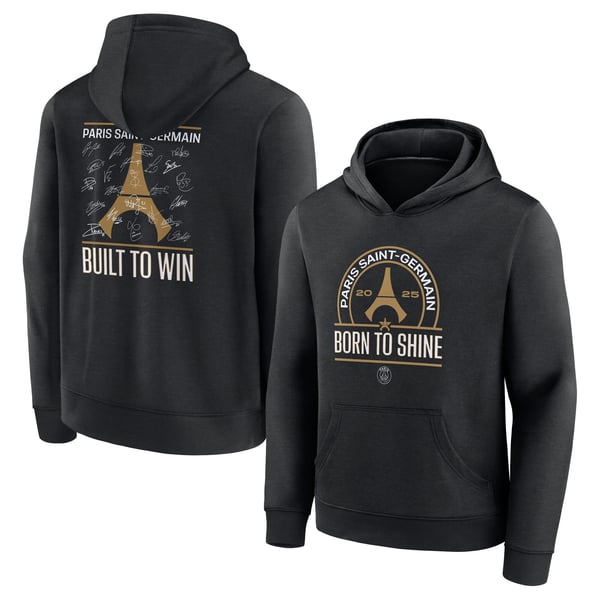Sweat capuche PSG European Champions Signature Roster - Noir - Enfant