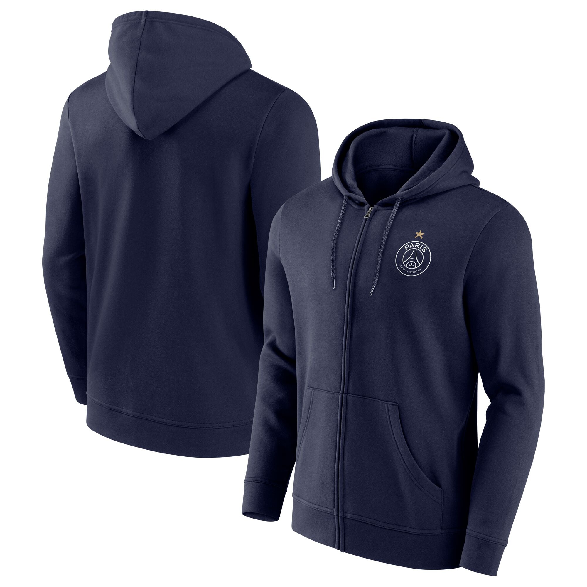 Sweat à capuche zippé PSG Champions d'Europe Étoile Eiffel - Bleu - Homme