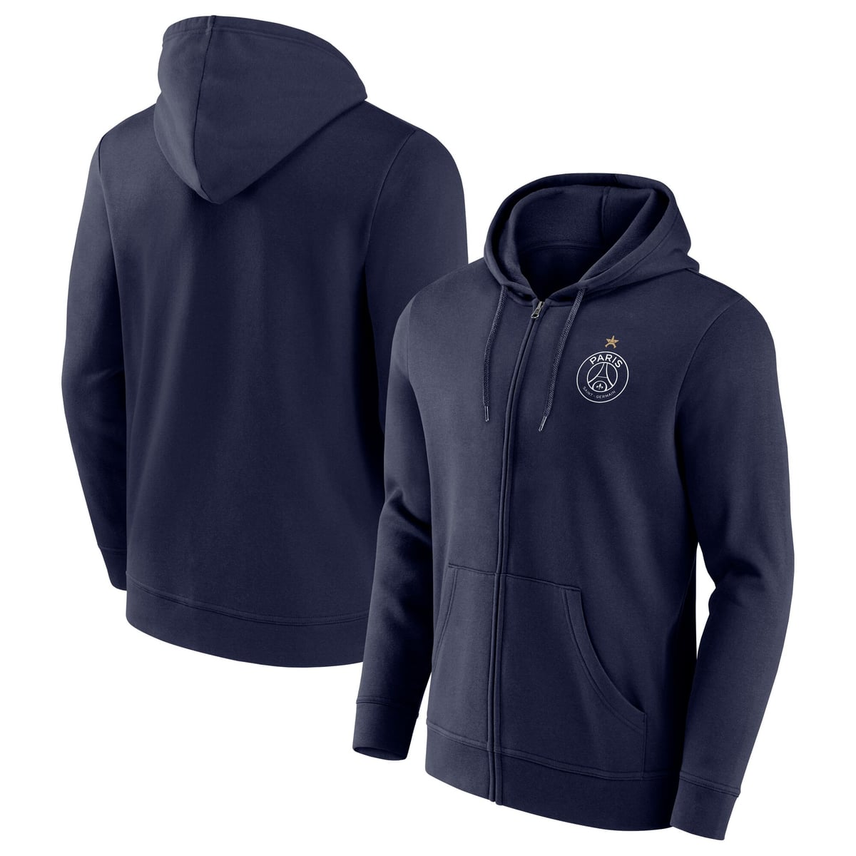 Sweat à capuche zippé PSG Champions d'Europe Étoile Eiffel - Bleu - Homme