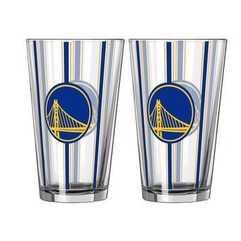 Logo Brands Golden State Warriors Two-Piece 16oz. Striped Pint Glass Set