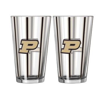 Logo Brands Purdue Boilermakers Two-Piece 16oz. Striped Pint Glass Set