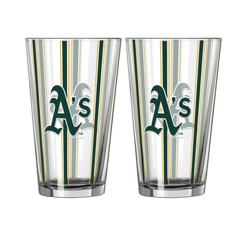 Logo Brands Athletics Two-Piece 16oz. Striped Pint Glass Set