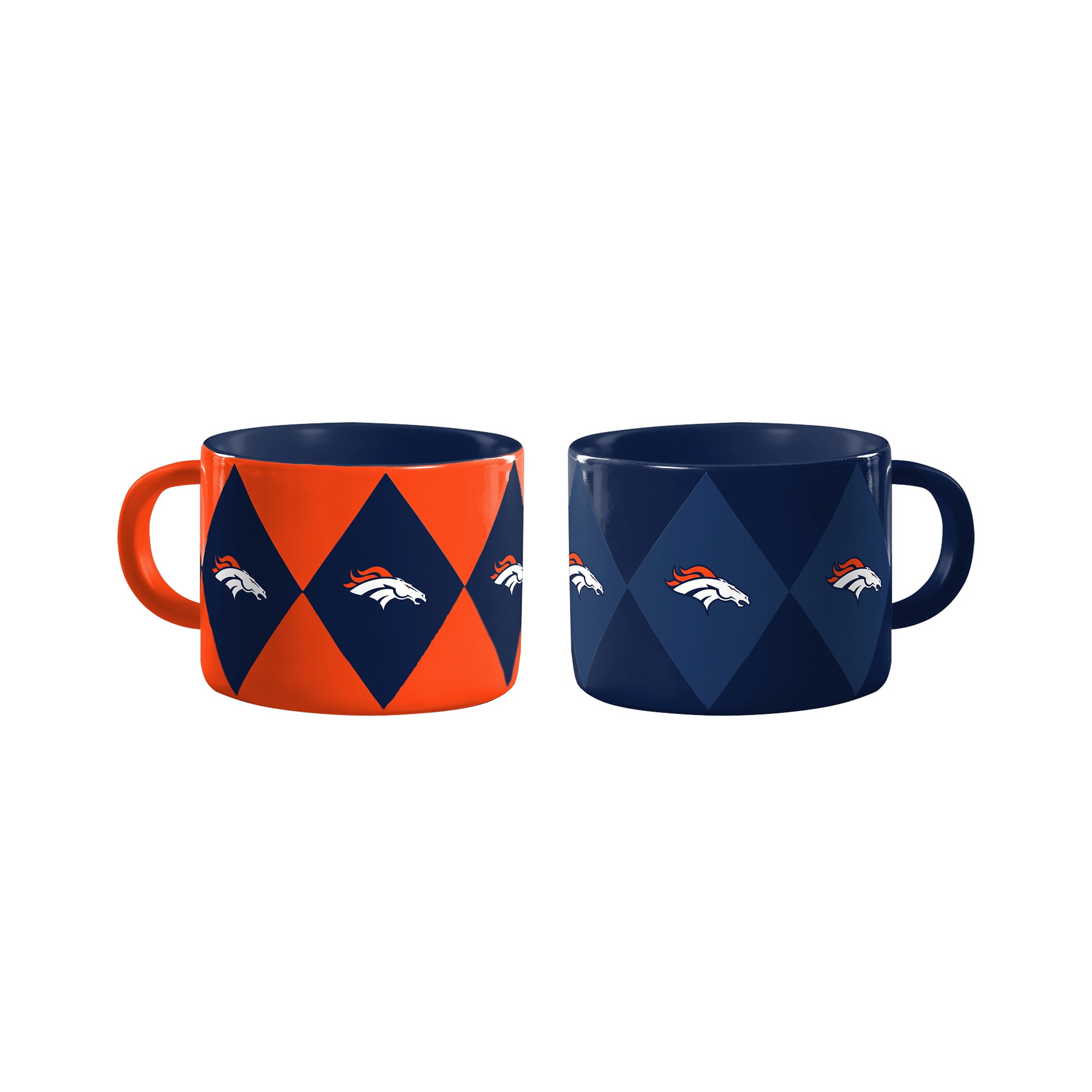 Logo Brands Denver Broncos Two-Pack Diamond Mug Set