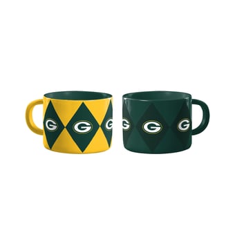 Logo Brands Green Bay Packers Two-Pack Diamond Mug Set