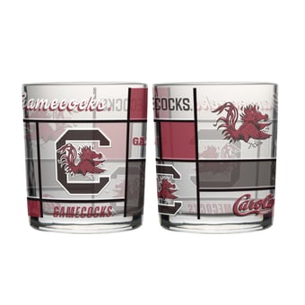 Logo Brands South Carolina Gamecocks 12oz. Quilted Stained Two-Pack Rocks Glass Set