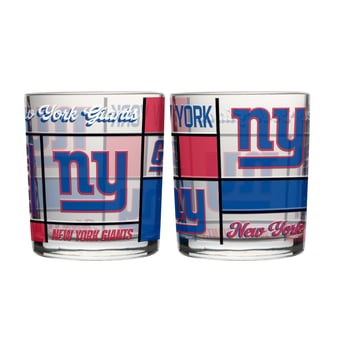 Logo Brands New York Giants 12oz. Quilted Stained Two-Pack Rocks Glass Set
