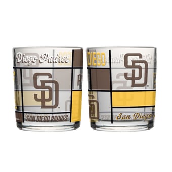 Logo Brands San Diego Padres 12oz. Quilted Stained Two-Pack Rocks Glass Set