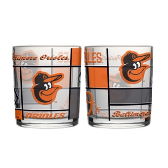 Logo Brands Baltimore Orioles 12oz. Quilted Stained Two-Pack Rocks Glass Set