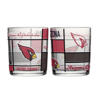 Logo Brands Arizona Cardinals 12oz. Quilted Stained Two-Pack Rocks Glass Set